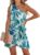 CUPSHE Women’s One Shoulder Leaf Print Self-tie Short Dress Sleeveless Tiered Hem Formal Dress Casual Mini Dress