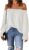 Spriolim Women’s Off Shoulder Top Ruffle Long Sleeve Chiffon Blouse Casual Loose Shirts