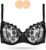 Wingslove Women’s Sexy Lace Bra Demi Sheer Mesh Balconette See Through Bralette Unlined Underwire Embroidered