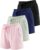 Real Essentials 4 Pack: Womens Athletic Dry-Fit Lounge Shorts with Zipper Pockets (Available in Plus Size)