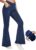 IUGA Stretchy Bell Bottom Jeans for Women Sweatpant Jeans V Cross High Waisted Jeggings Pull On Bootcut Jean Flare Leggings