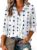 Zeagoo Blouse for Women Dressy Long Sleeve Button Down Shirts Business Casual Outfit Lightweight Solid/Printed Tops