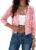 Kate Kasin Women’s Cropped Cardigan Sweaters Trendy Lightweight 3/4 Sleeve Button Down Crochet Textured Shrugs Top