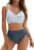 Blooming Jelly Womens High Waisted Bikini Sets Drawstring Tummy Control Swimsuits Crisscross Tie Back Bathing Suit
