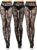 3 Pairs Black Stars Floral Tight Legging Lace Patterned Fishnet Tights Small Hole High Pantyhose Waist for Halloween