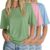 Huukeay 3 Pack Women’s Half Sleeve T-Shirts, Crew Neck Elbow Length Tops Loose Casual Basic Tees Summer Tunic Tops