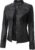 Blingsoul Womens Real Leather Jacket – Cafe Racer Style Leather Jacket Womens with Snap-Tab Collar