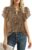 Lotusmile Summer Chiffon Dressy Casual Blouses Elegant Ruffle Short Sleeve Work Tops for Women Trendy