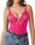 Popilush Shapewear Bodysuits for Women Lace Corset Tops Tummy Control V Neck Sleeveless Body Suit Thongs