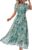 Simplee Womens Casual Floral Summer Maxi Dress 2026 Boho Flowy Short Sleeve Crew Neck Vacation Smocked Chiffon Dresses